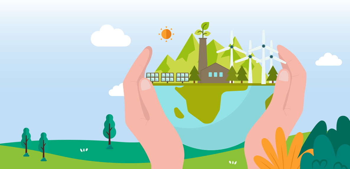 Ökologie, Soziales, Ökonomie, grüne Zukunft, successful world with sustainability